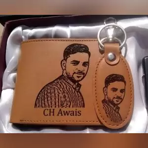 personalized-photo-wallet-keychain-gift-set-tan-color
