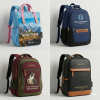 Customized blue school bag for boys with superhero and name print