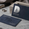 Metallic Silver, Deep Navy visiting card