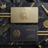 Metallic Gold, Midnight Black visiting card
