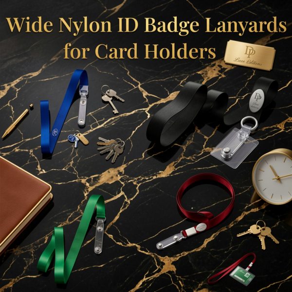 Wide Nylon ID Badge Lanyards for Card Holders