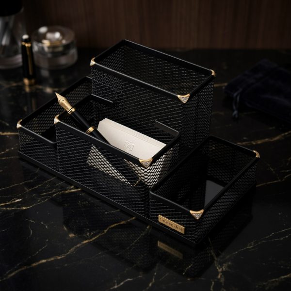 Mesh Metal Desk Organiser – Multi-Compartment Stationery Holder