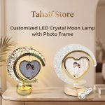 Customized LED Crystal Moon Lamp with Heart Photo Frame
