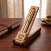 Handcrafted natural wood pen and executive display folding stand case
