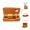 Wooden calendar pen holder desk organizer front view