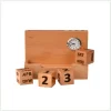 Wooden desk organizer with mobile stand and analog clock